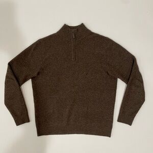 Christian Lacroix Cashmere Men's Dark Brown Half-Zip Knit Sweater
